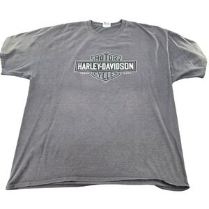 Harley-Davidson Cycles‎ Graphic T-Shirt Hanes Beefy-T Gray Biker Tee